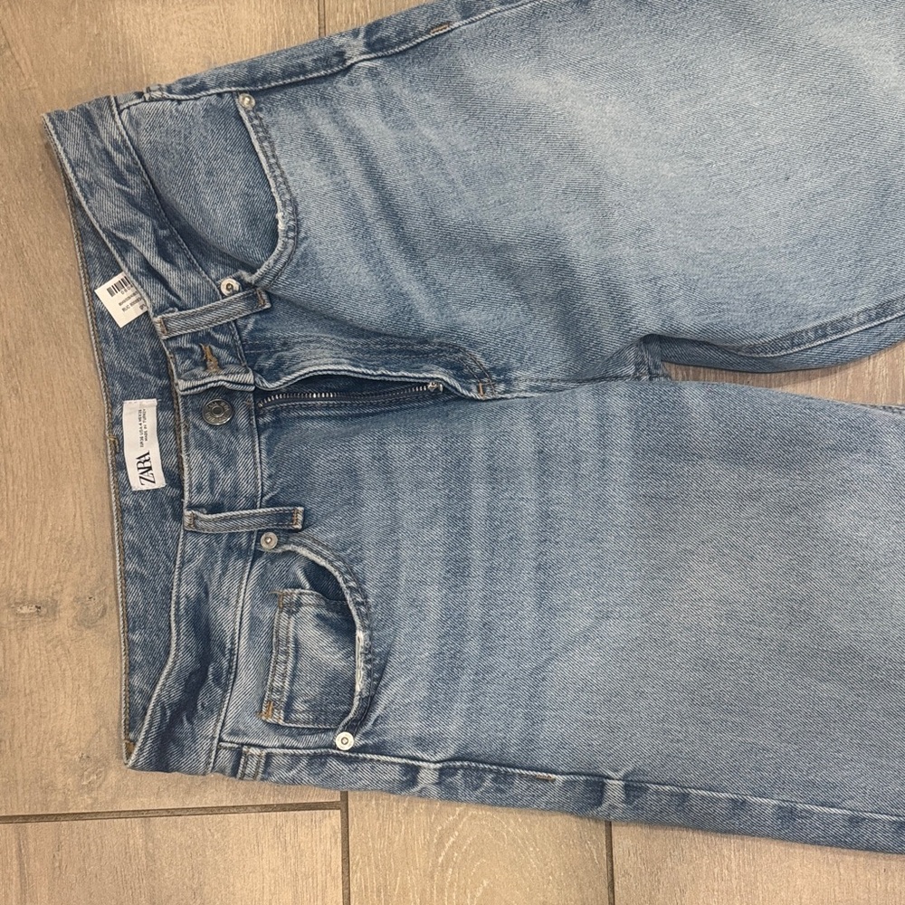 Zara Sky Blue Denim Pants